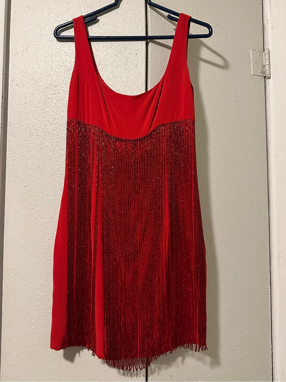 Nite Line Red Fringe Cocktail Dress – Women’s Small